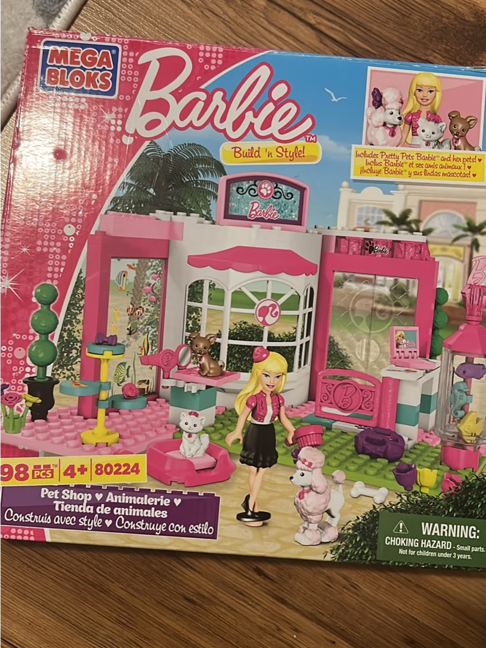 Barbie Pink and White Pet Shop Building Set by Mega Bloks
